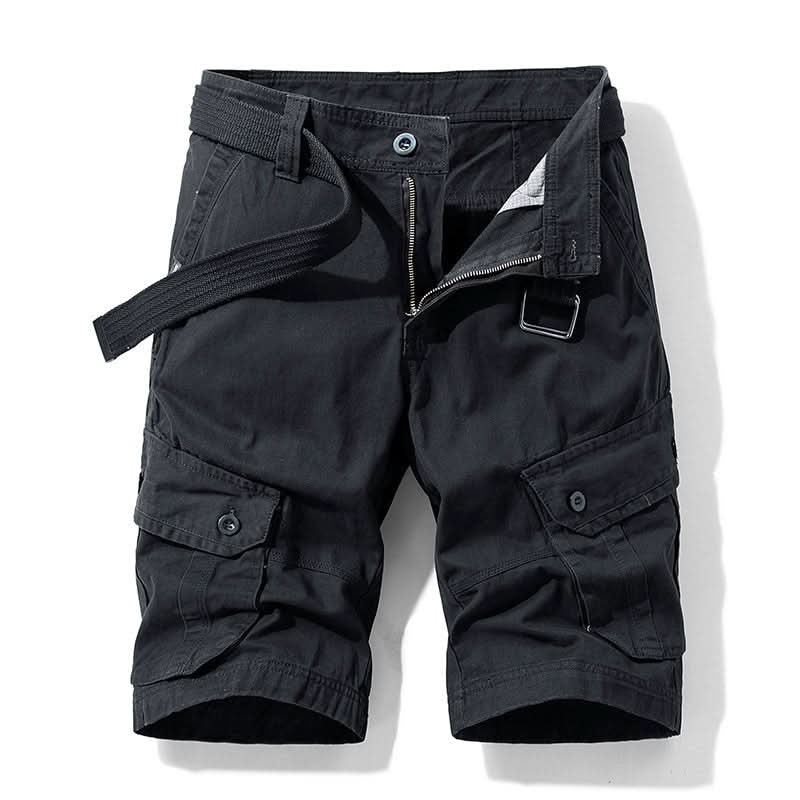 Men's Cargo Button-Pocket Shorts | Zip Fly with Belt