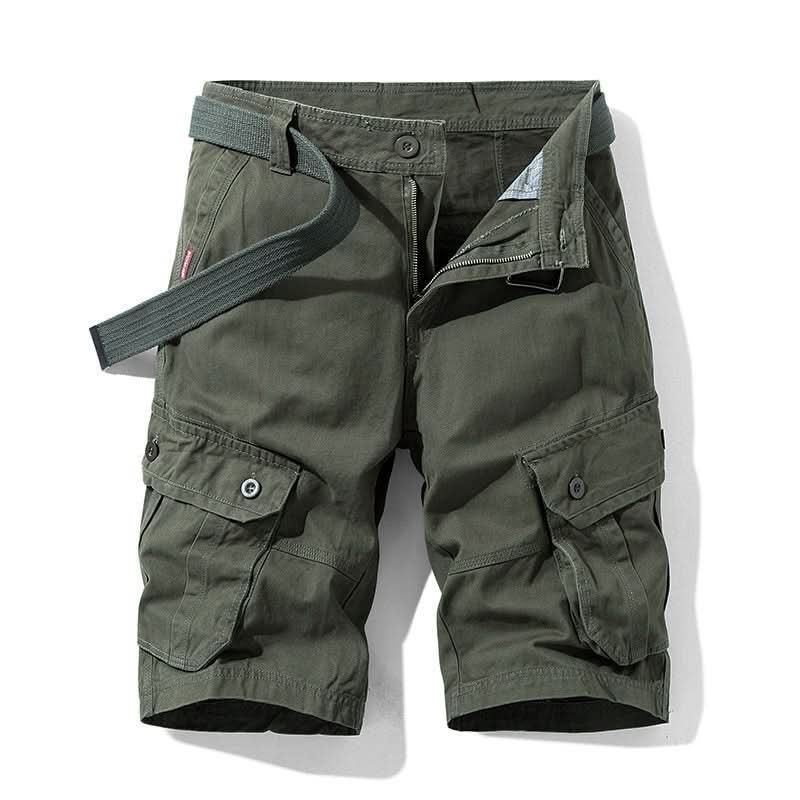 Men's Cargo Button-Pocket Shorts | Zip Fly with Belt