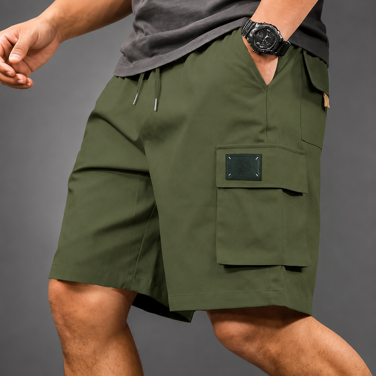 Men's Chino Cargo Shorts | Elastic Waist