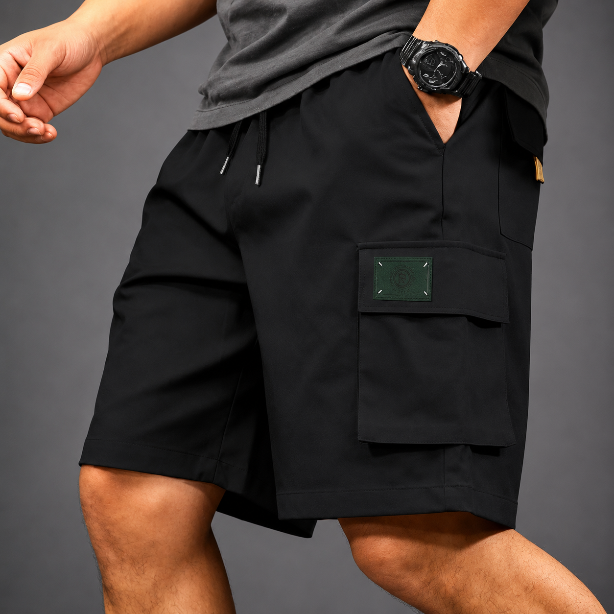 Men's Chino Cargo Shorts | Elastic Waist
