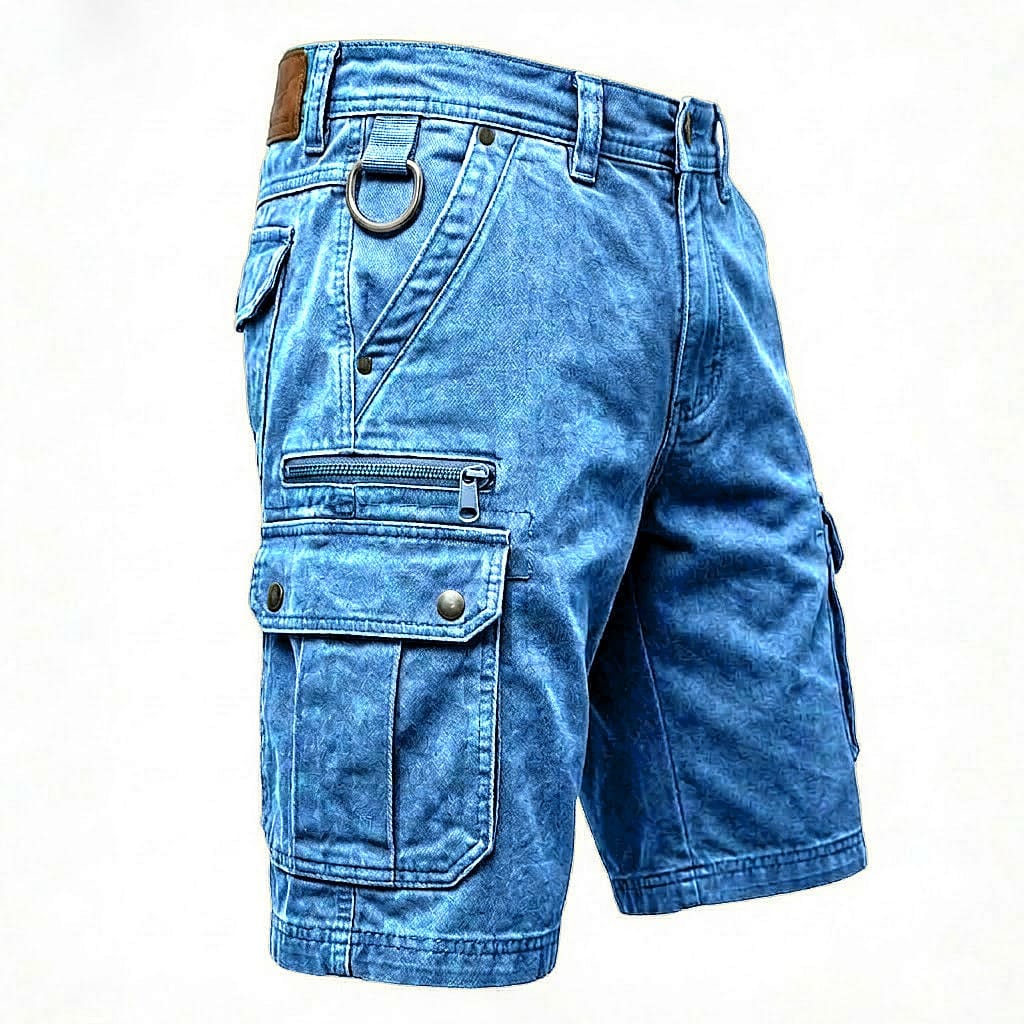Men's Washed Cargo Shorts | Zip Pocket