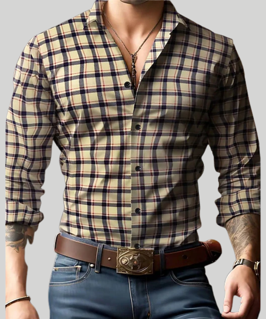 Men's Checked Shirt | Long Sleeve