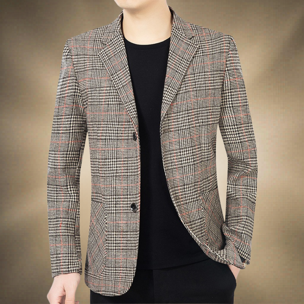 Men's Checked Tweed Blazer | Two Button