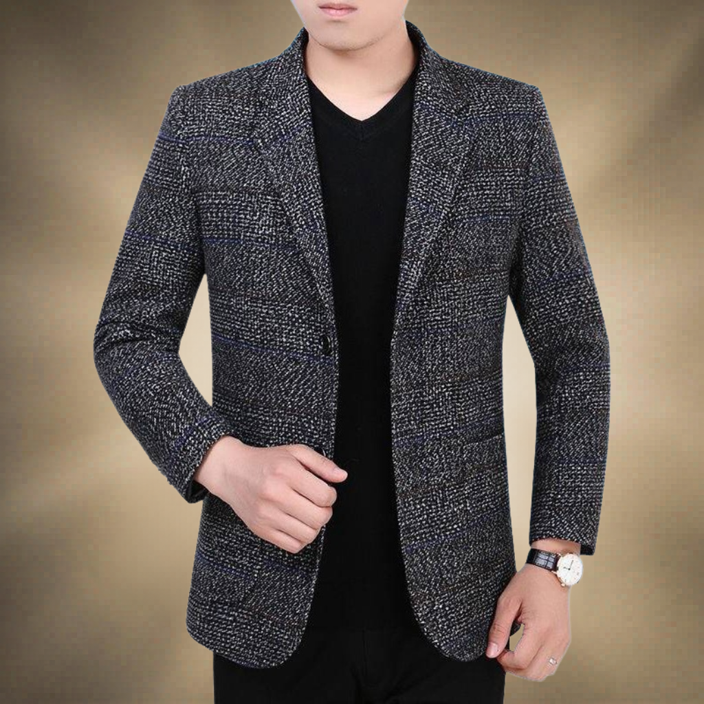 Men's Checked Tweed Blazer | Two Button