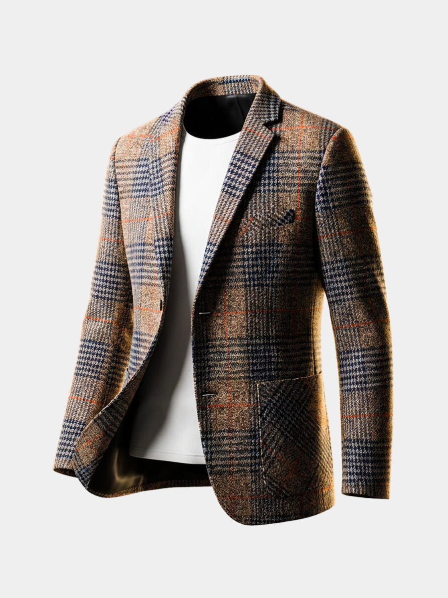 Men's Checked Tweed Blazer | Two Button