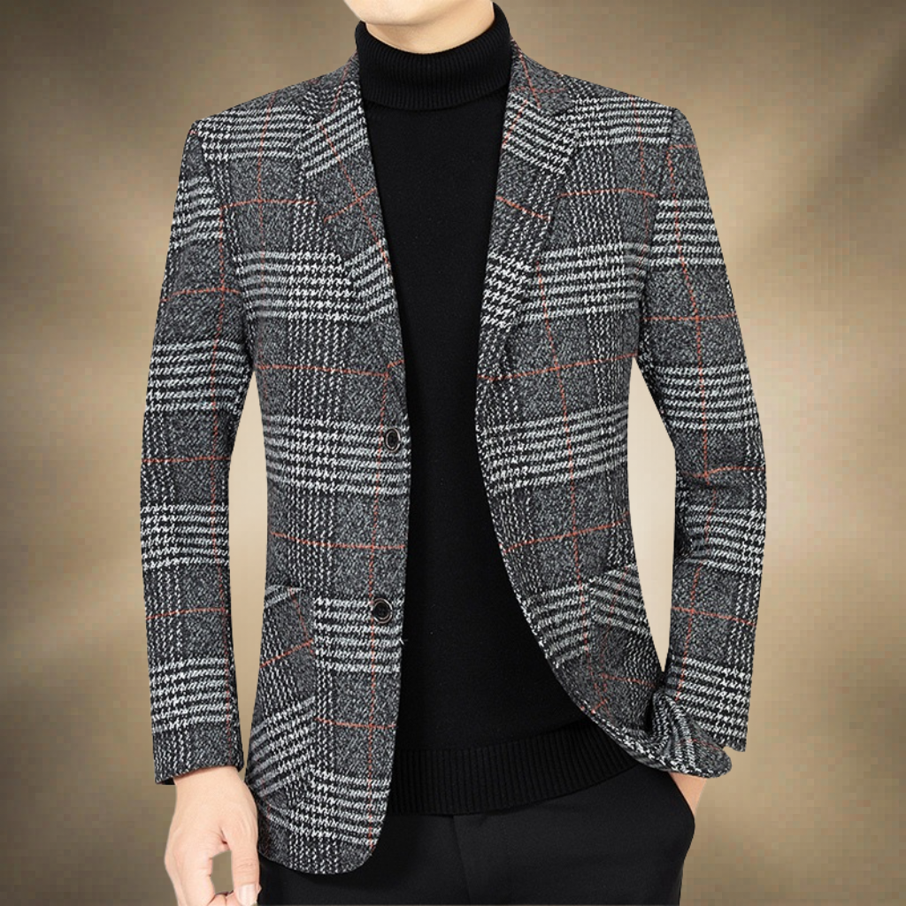 Men's Checked Tweed Blazer | Two Button
