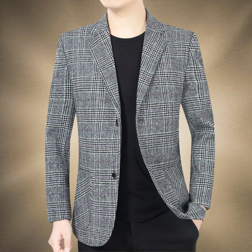Men's Checked Tweed Blazer | Two Button