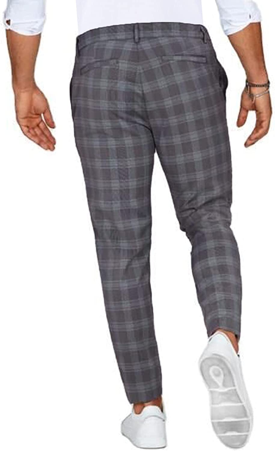 Men's Checked Slim Chino Trousers | Slim Fit