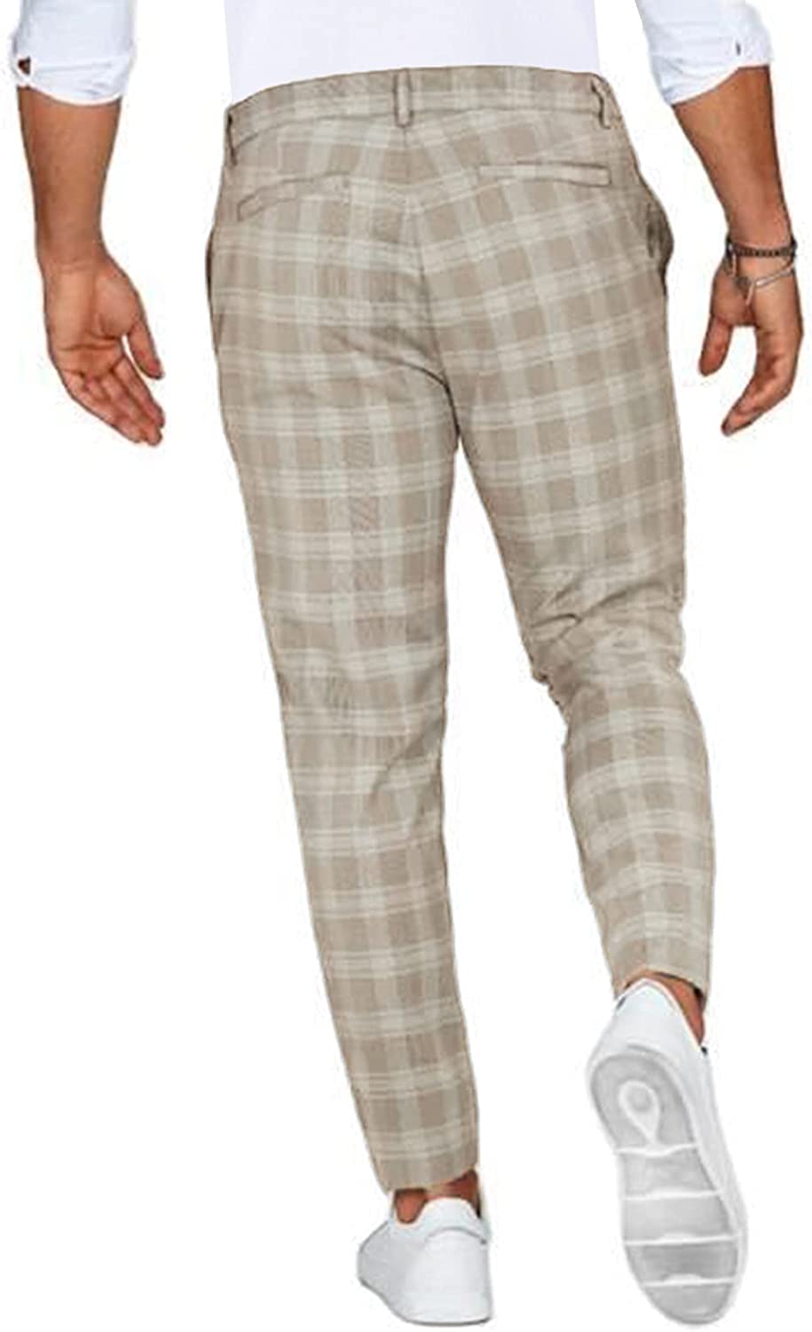 Men's Checked Slim Chino Trousers | Slim Fit