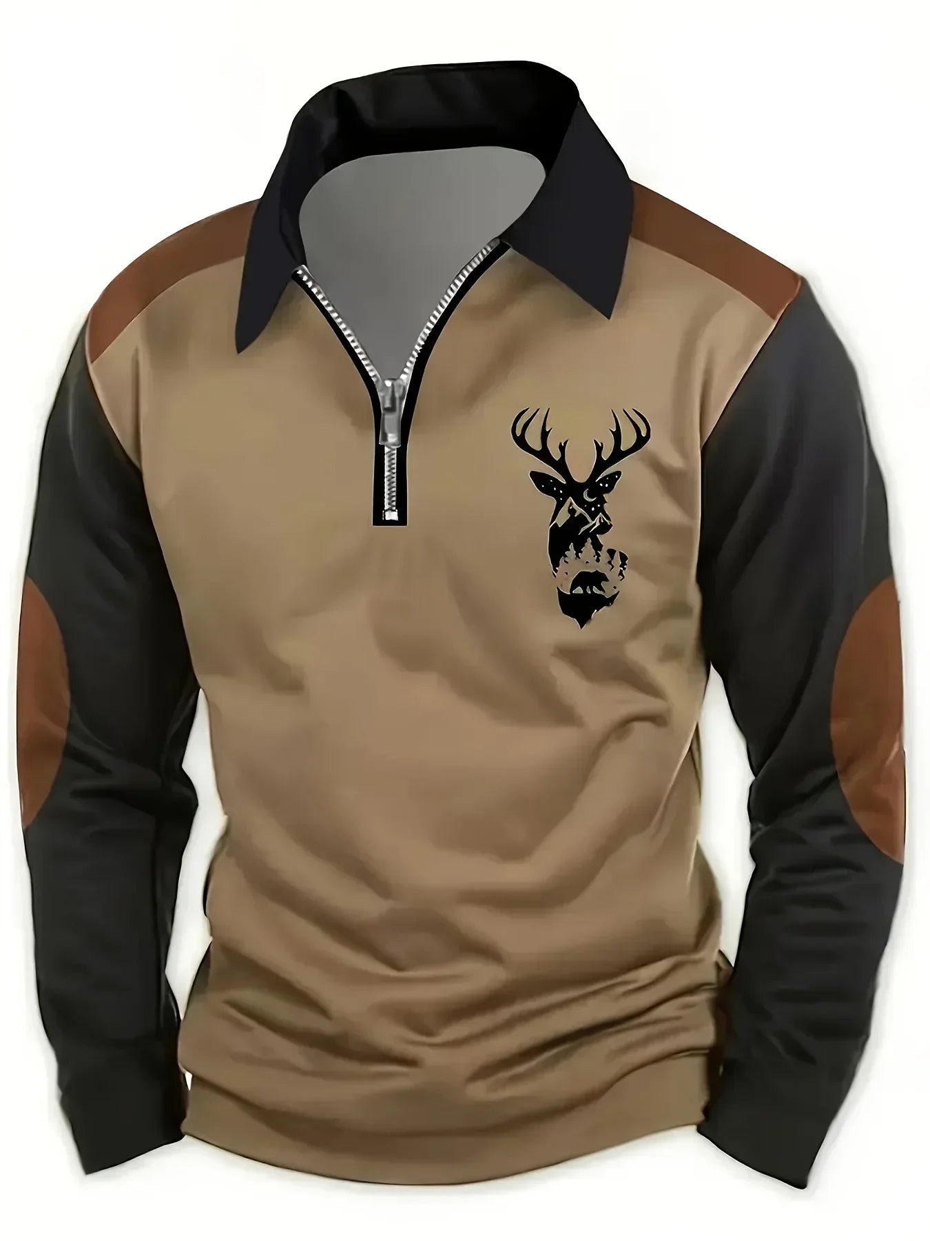 Men's Colour Block Sweatshirt Jumper | Quarter Zip