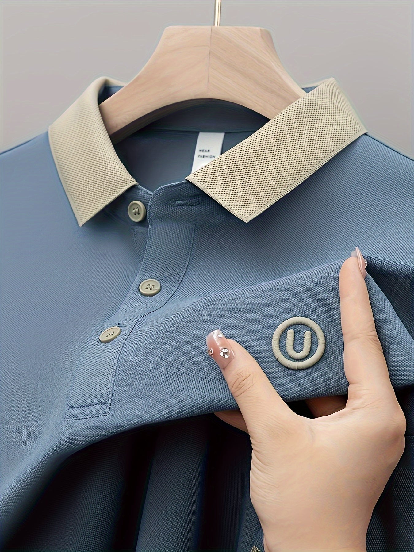 Men's Contrast Collar Polo | Long Sleeve