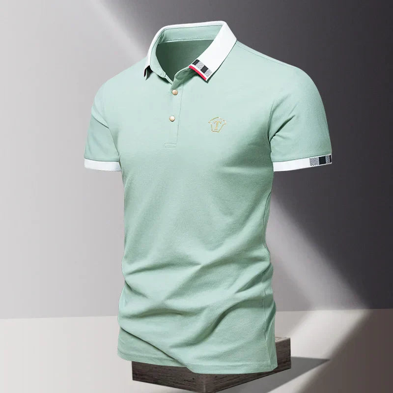 Men's Contrast Collar Tipped Polo Shirt | Short Sleeve