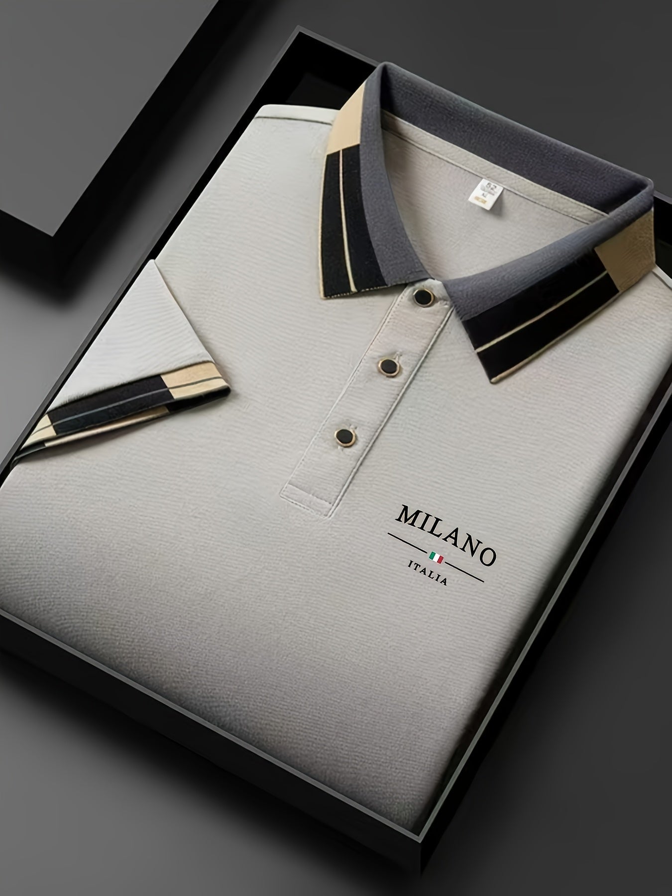 Men's Striped Collar Polo Shirt | Pique