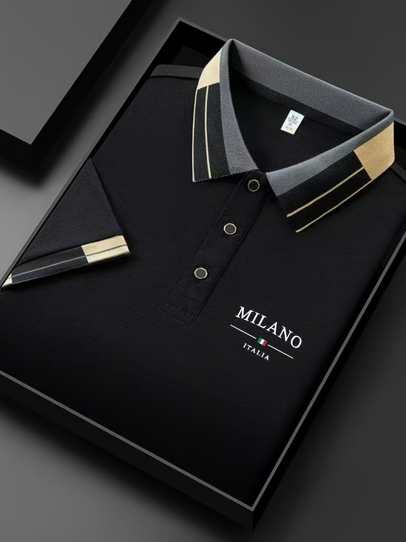 Men's Striped Collar Polo Shirt | Pique