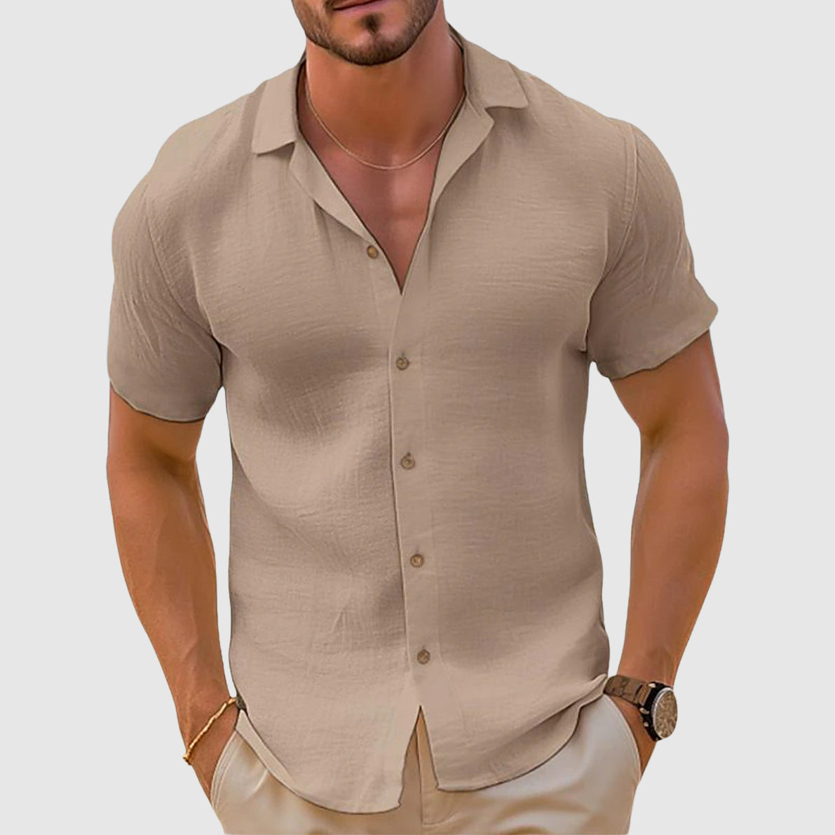 Men's Camp Collar Shirt | Button Front