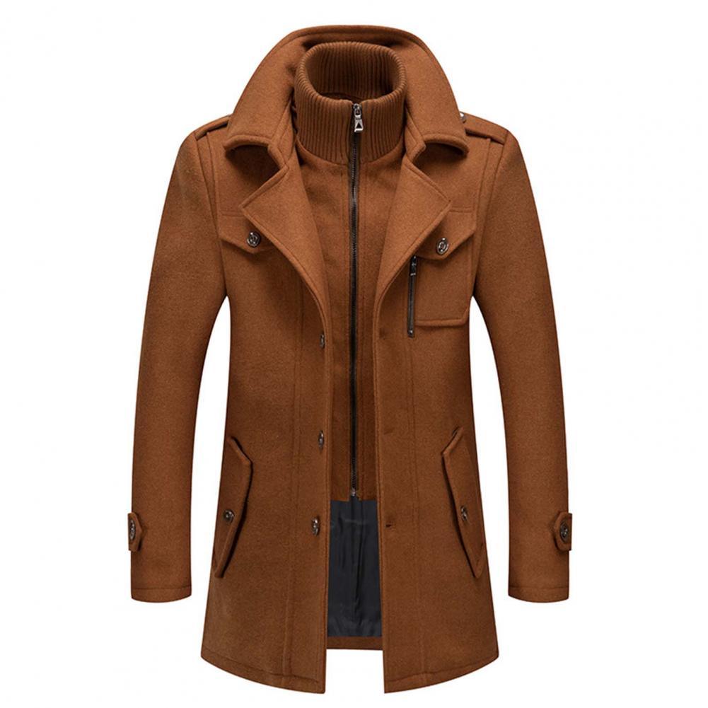 Men's Double Collar Coat | Mid Length