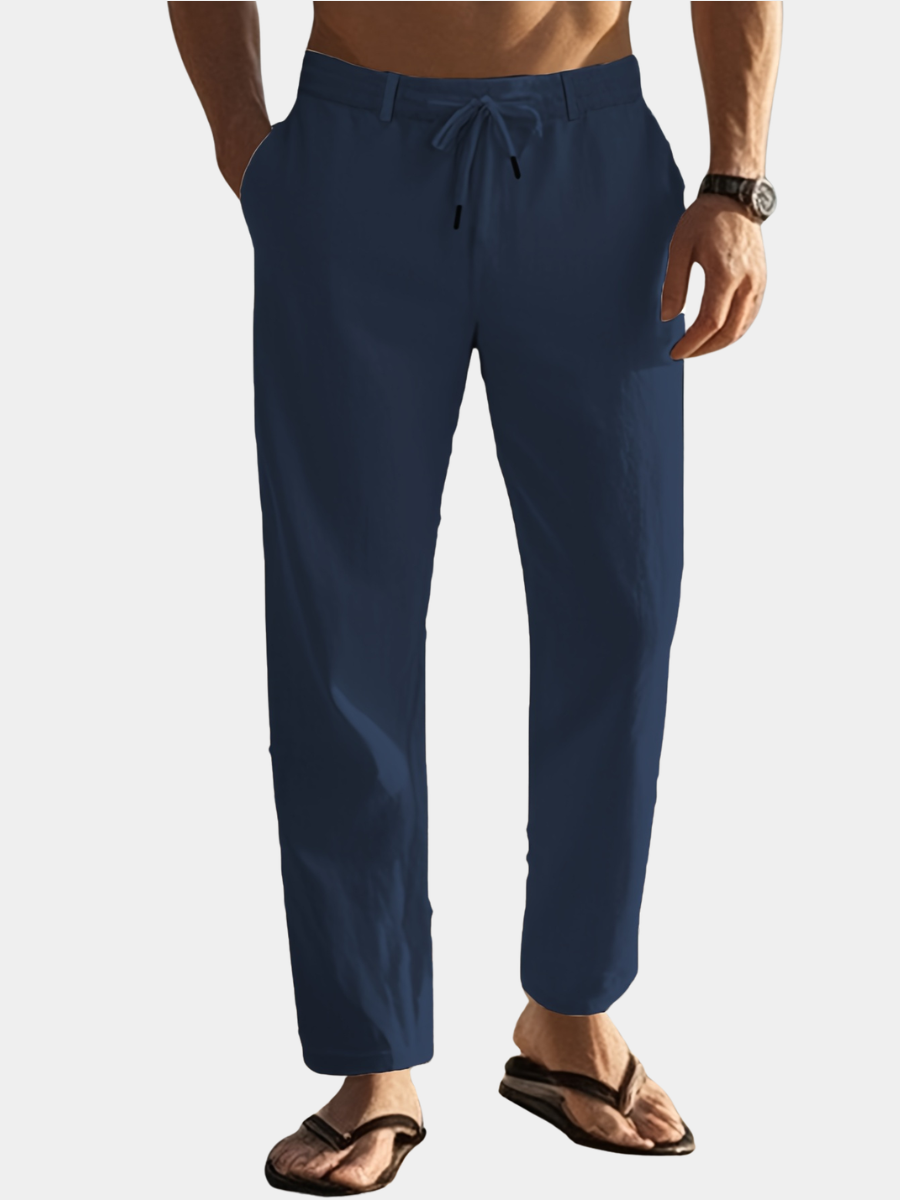 Men's Straight Leg Drawstring Trousers | Waist