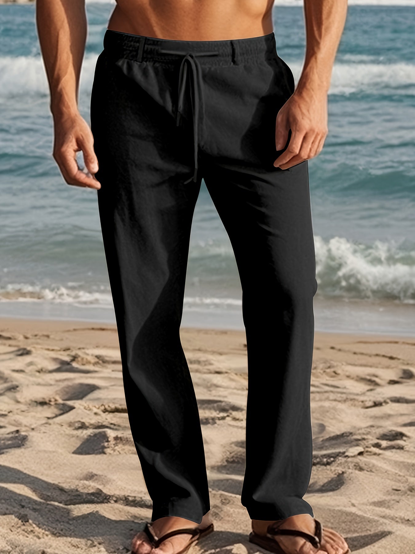 Men's Drawstring Beach Trousers | Waist