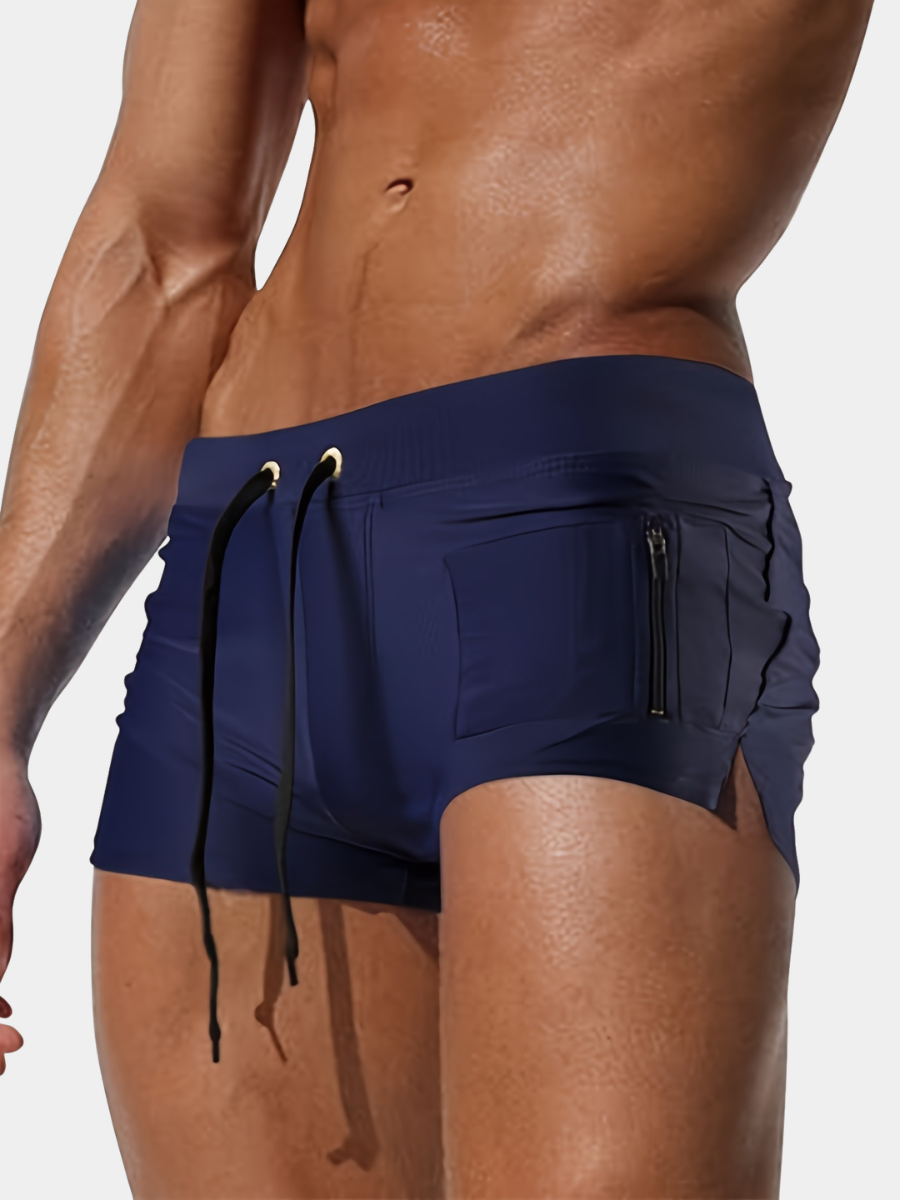 Men's Short Swim Shorts | Zip Pocket