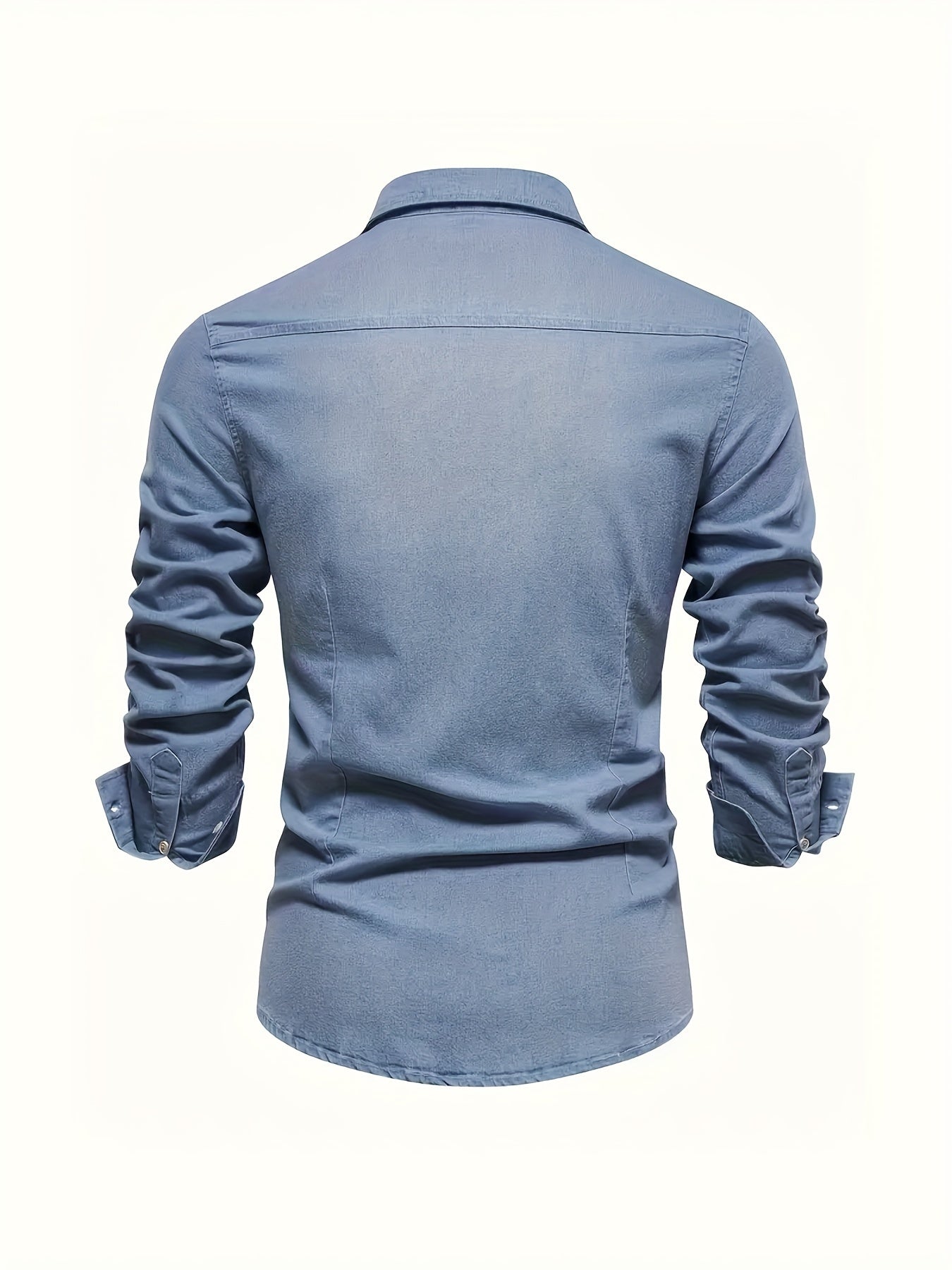 Men's Denim Long Sleeve Shirt | Slim Fit