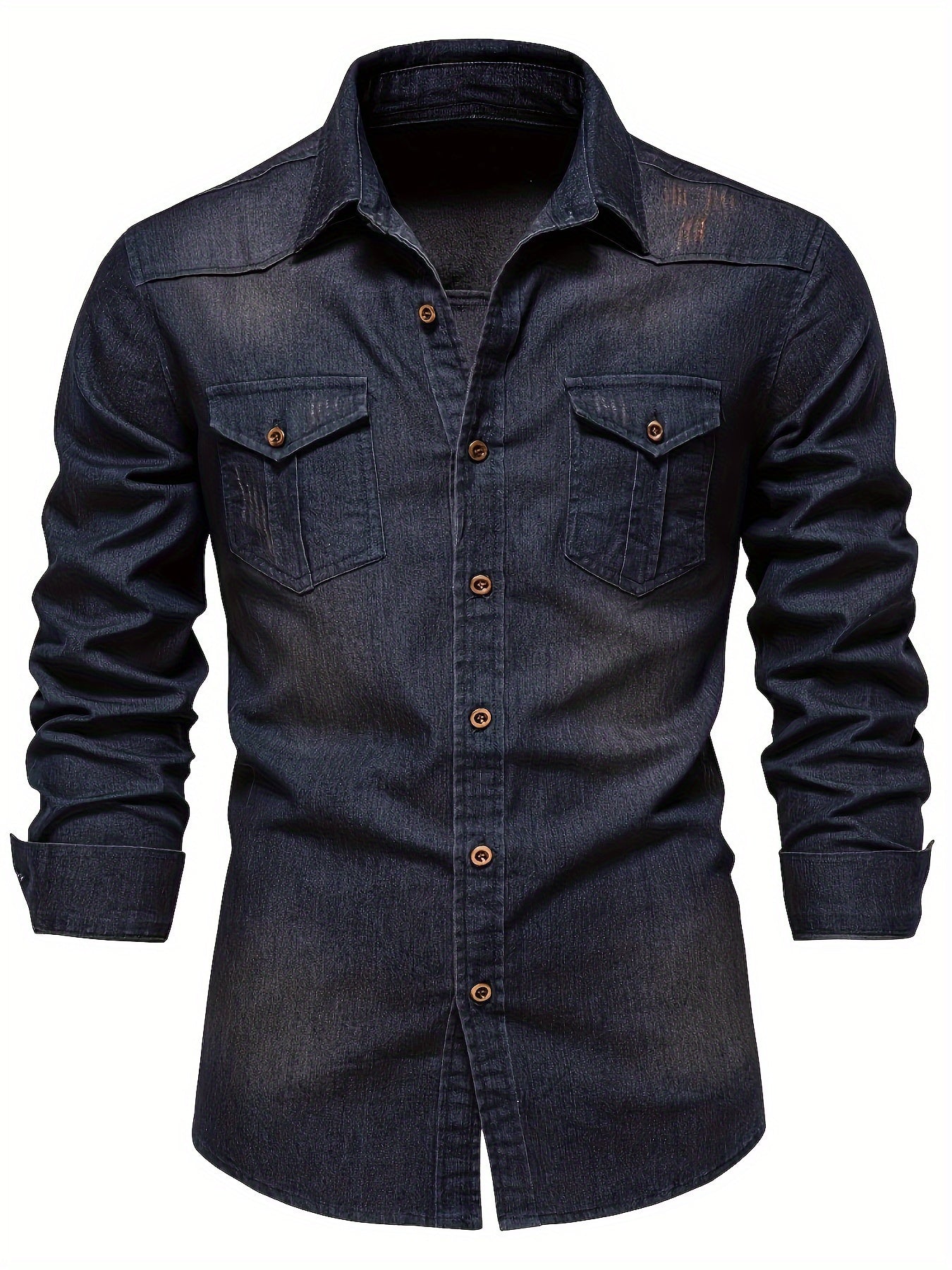 Men's Denim Long Sleeve Shirt | Slim Fit