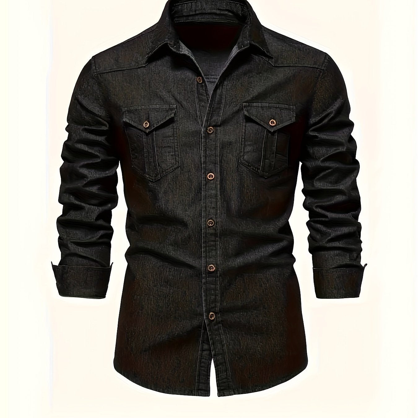 Men's Denim Long Sleeve Shirt | Slim Fit