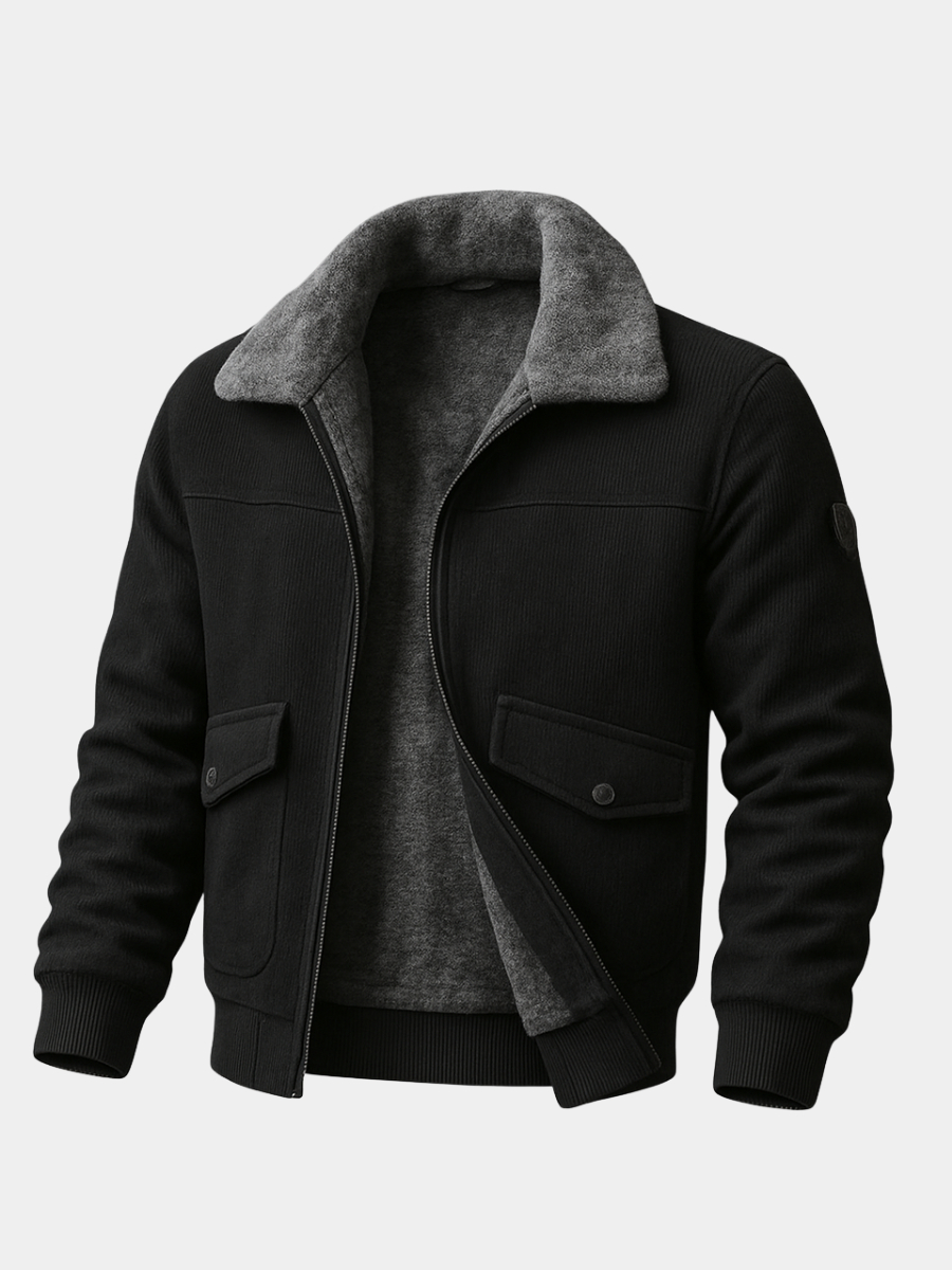 Men's Fleece Collar Bomber | Zip Up