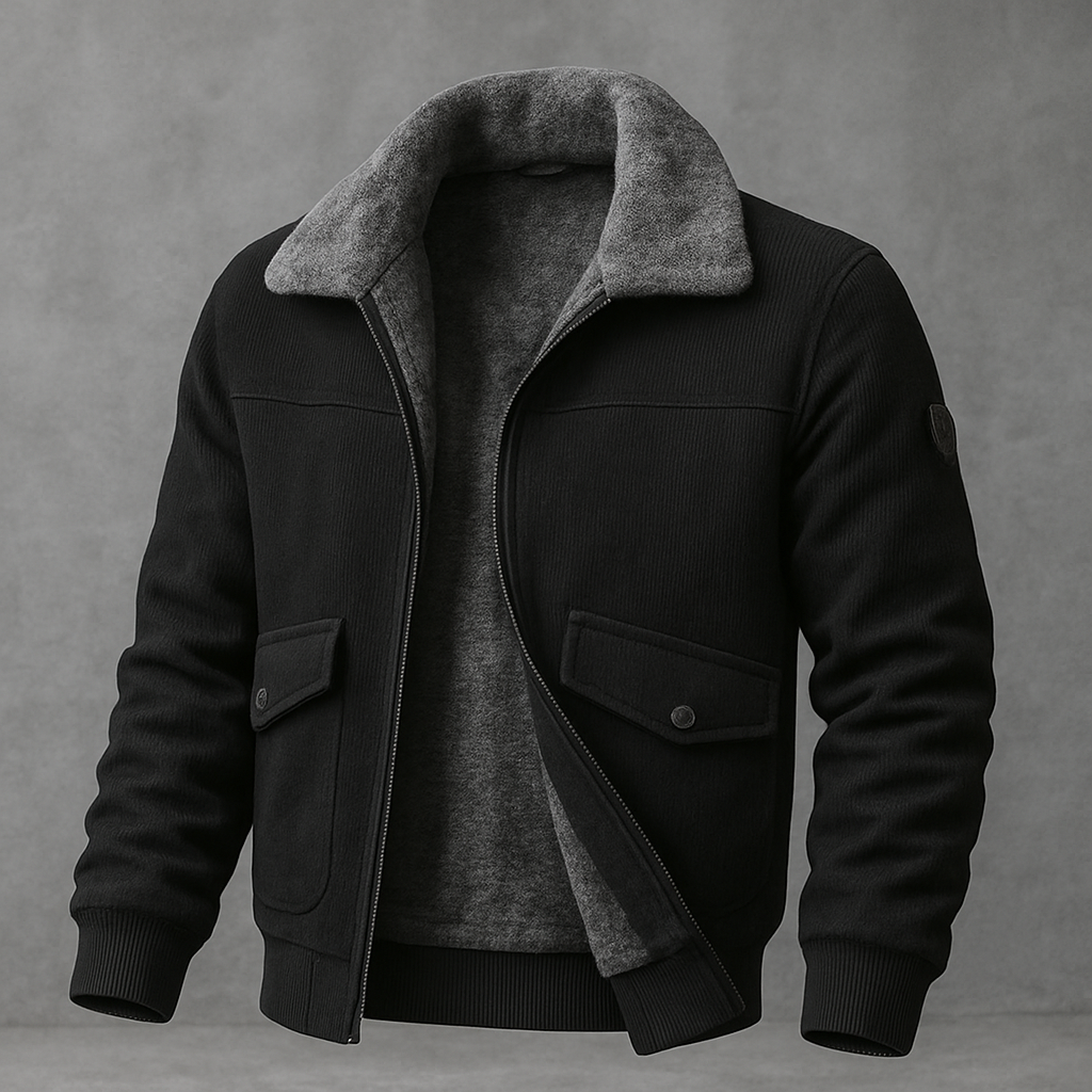 Men's Fleece Collar Bomber | Zip Up