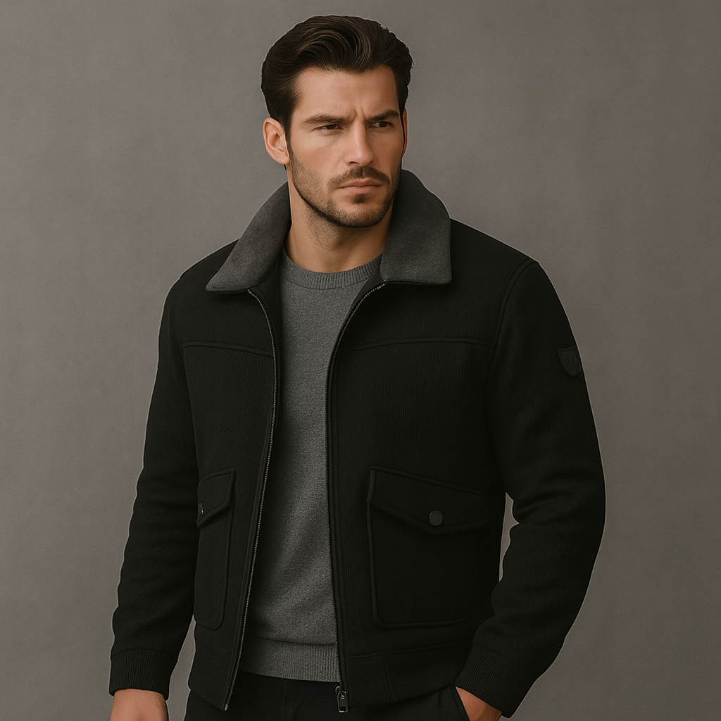 Men's Fleece Collar Bomber | Zip Up