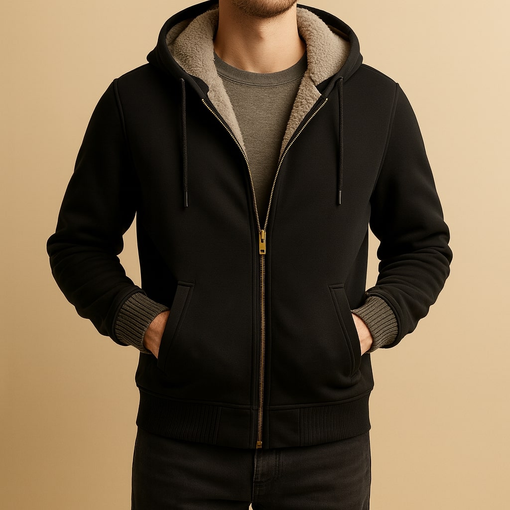 Men's Fleece Jacket | Drawstring Hood