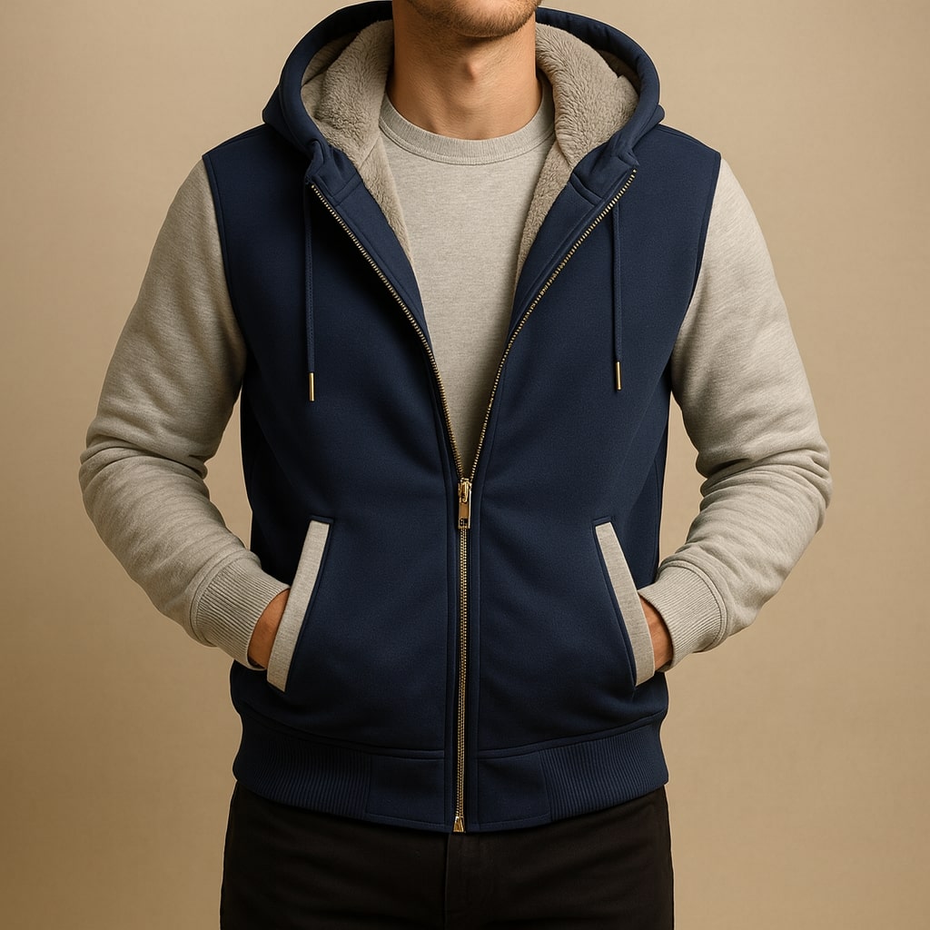 Men's Fleece Jacket | Drawstring Hood