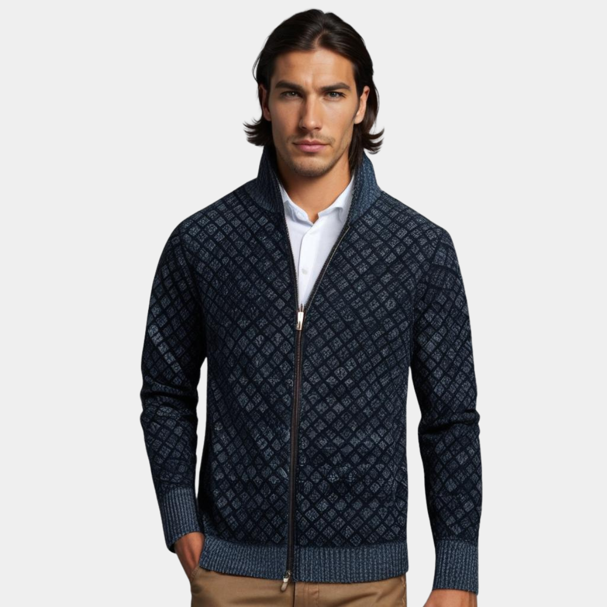 Men's Cable Knit Cardigan Jumper | Full Zip