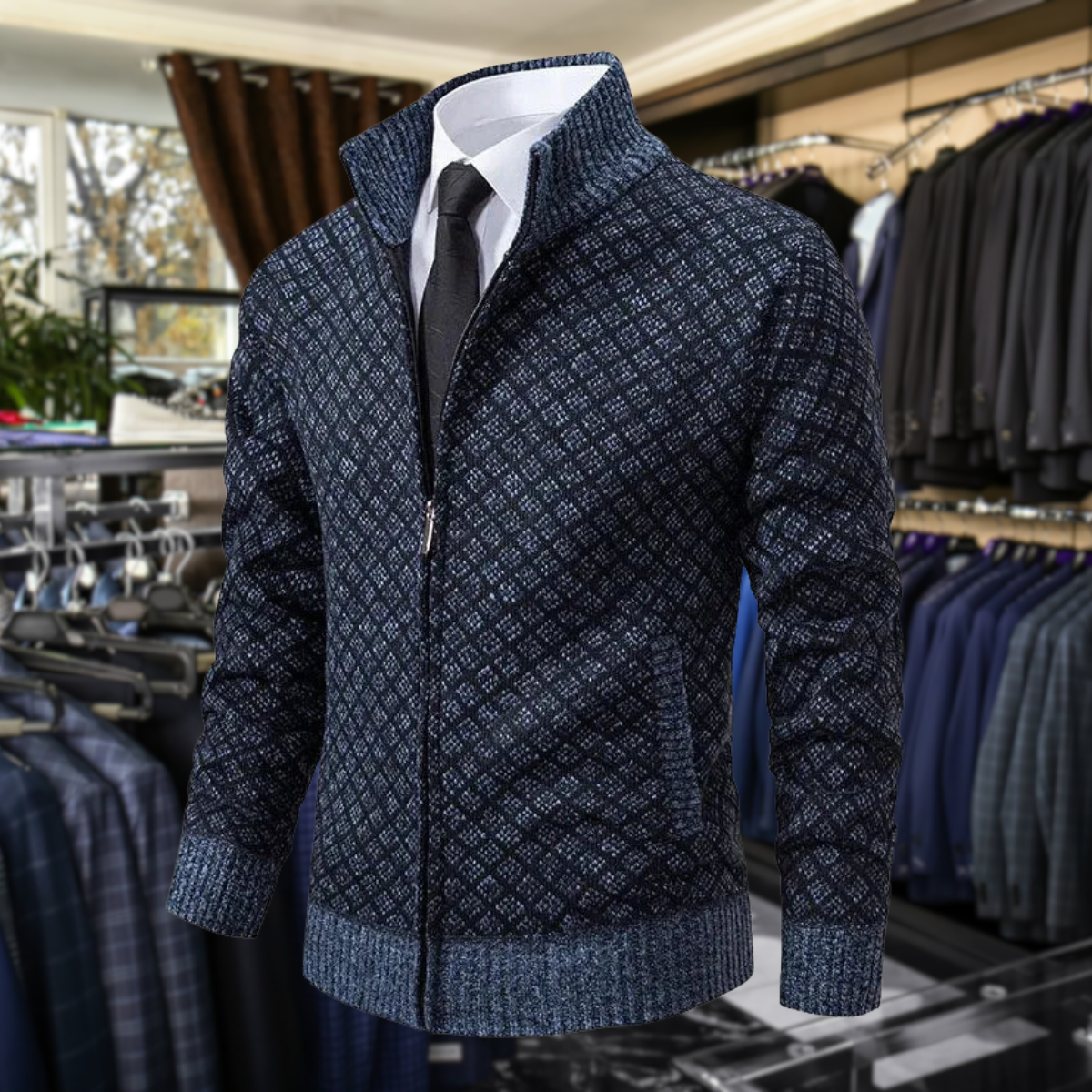 Men's Cable Knit Cardigan Jumper | Full Zip