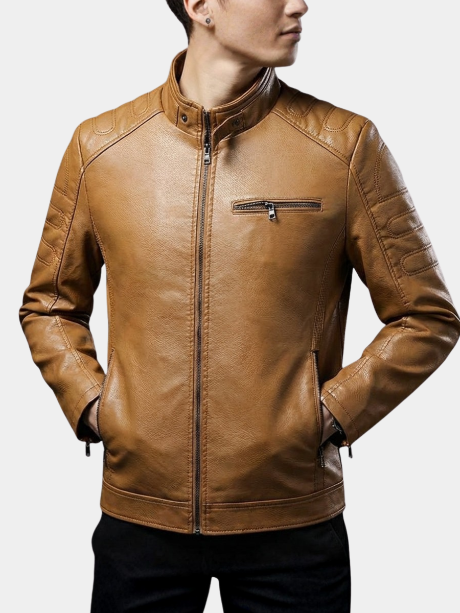 Men's Biker Jacket | Stand Collar