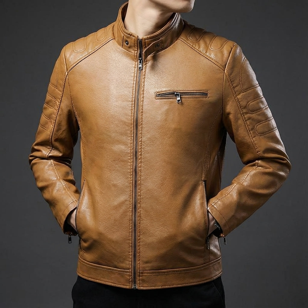 Men's Biker Jacket | Stand Collar