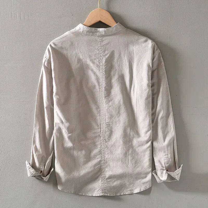 Men's Half Shirt | Grandad Collar