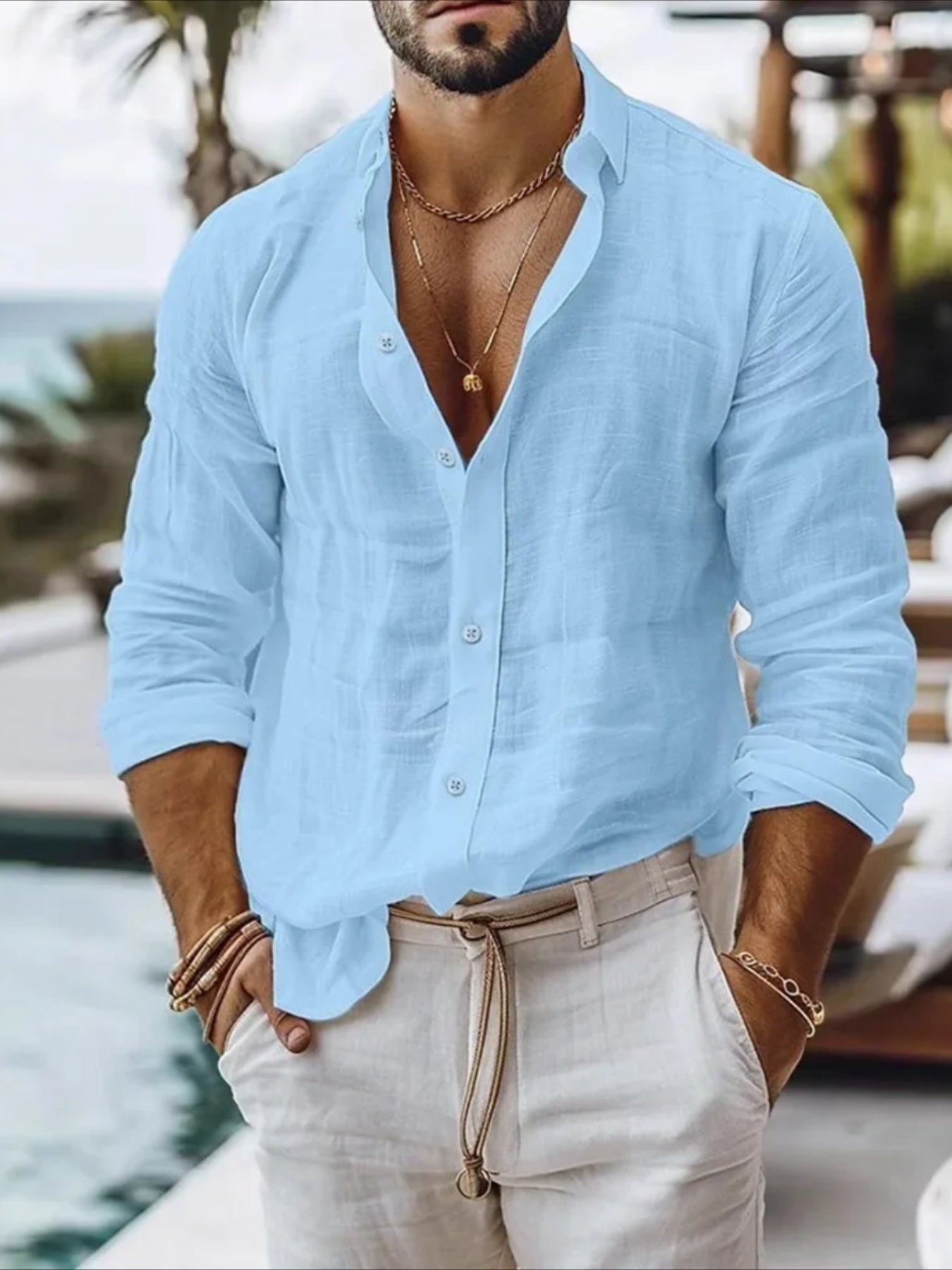 Men's Oxford Long Sleeve Shirt | Button Front