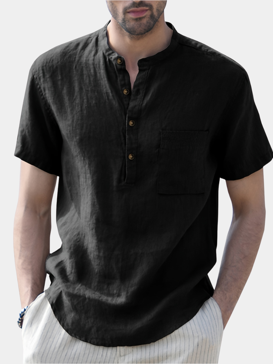 Men's Grandad Collar Shirt | Half Button
