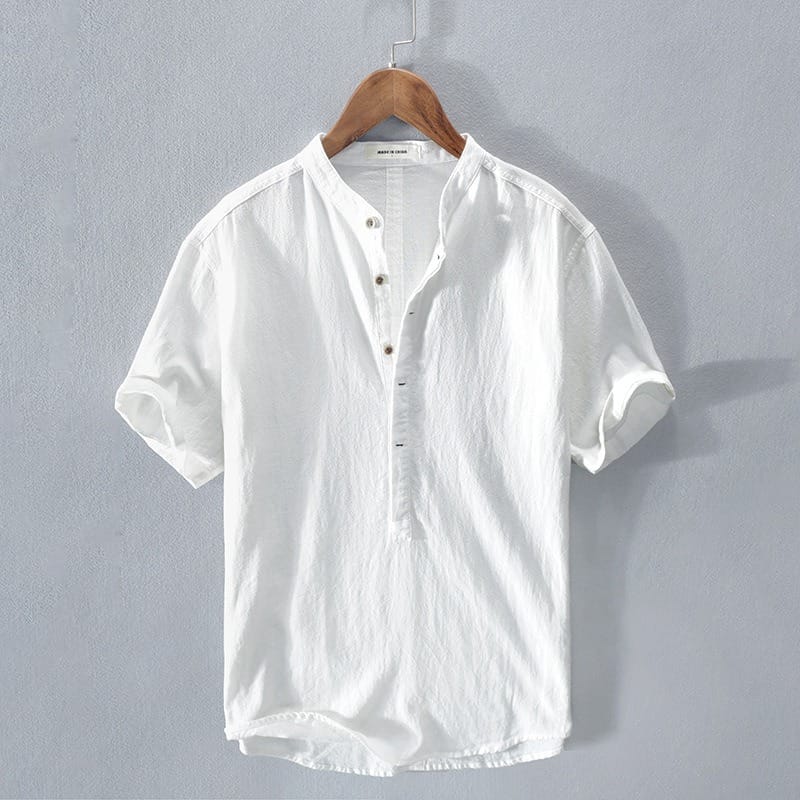 Men's Grandad Collar Shirt | Popover