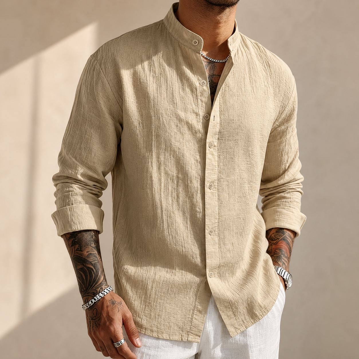 Men's Long Sleeve Shirt | Button