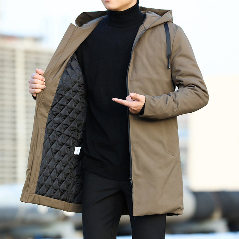 Men's Hooded Longline Parka | Zip Up