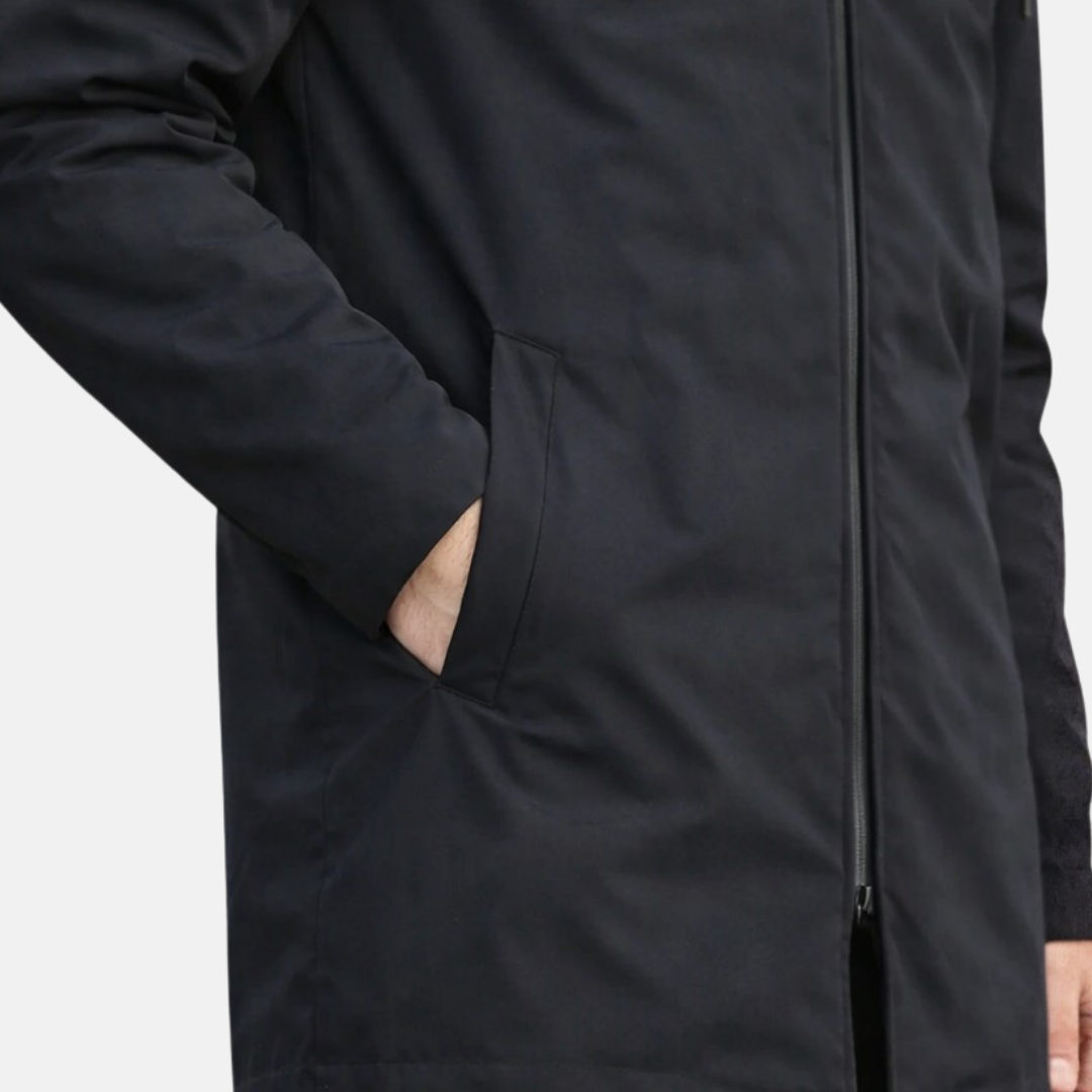 Men's Hooded Longline Parka | Zip Up