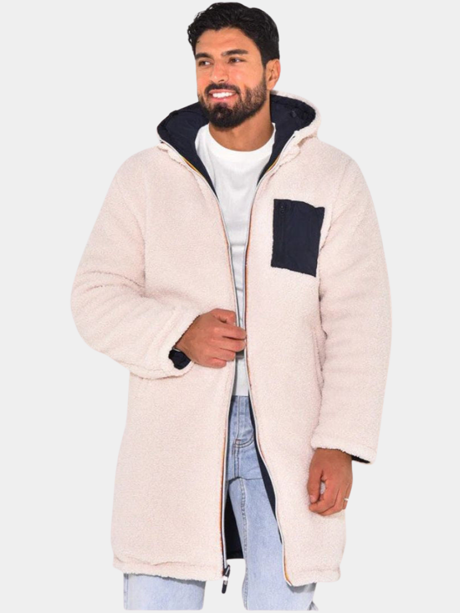 Men's Longline Hooded Coat | Zip Up