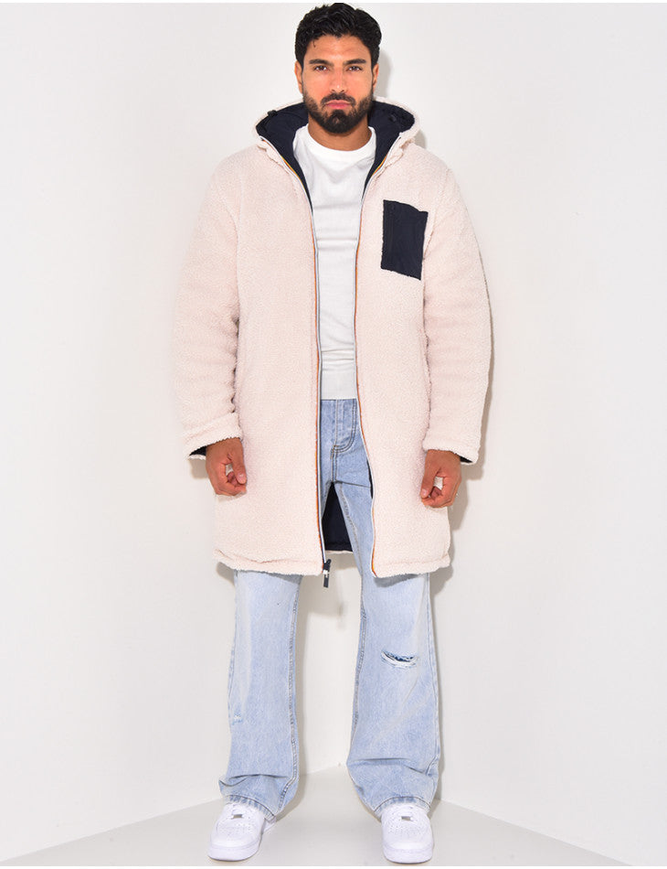 Men's Longline Hooded Coat | Zip Up