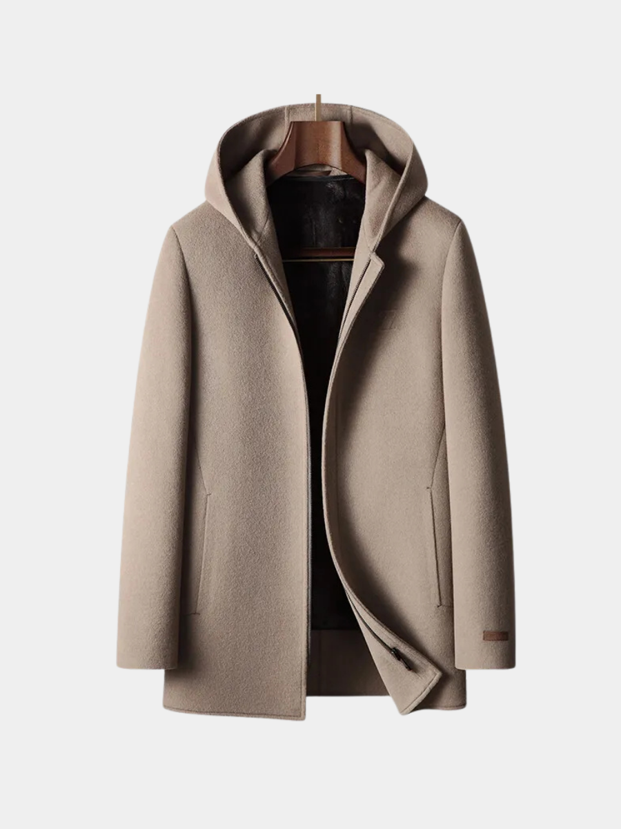 Men's Hooded Overcoat | Zip Up