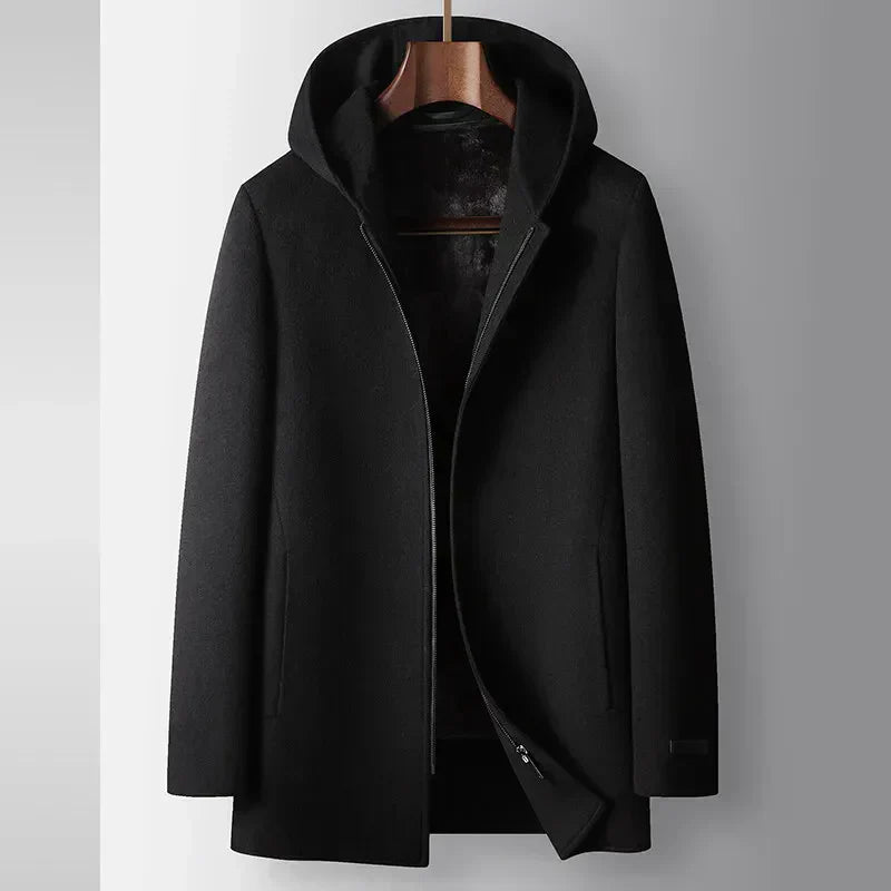 Men's Hooded Overcoat | Zip Up