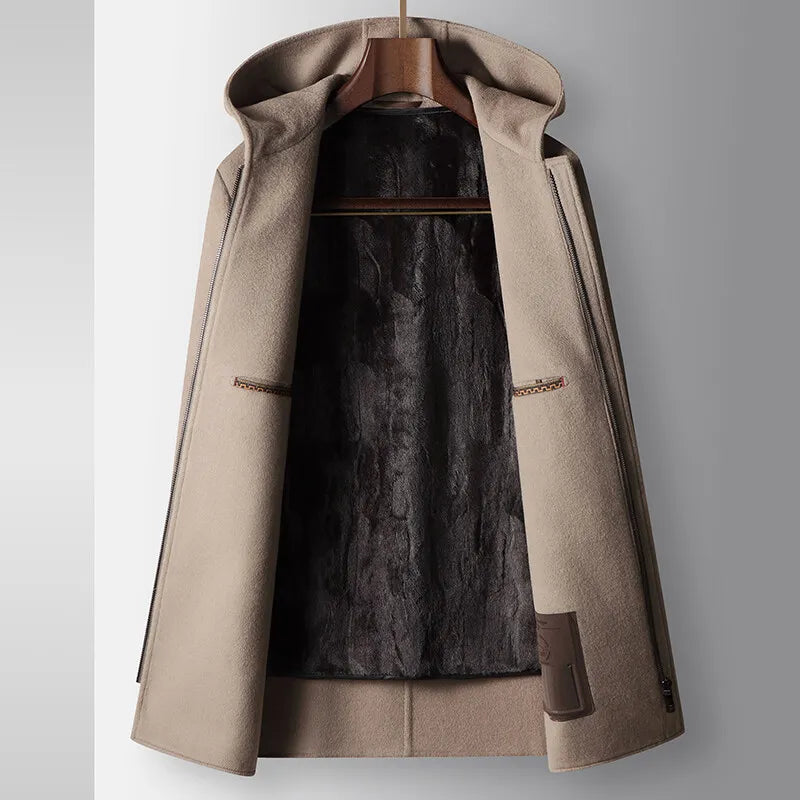 Men's Hooded Overcoat | Zip Up