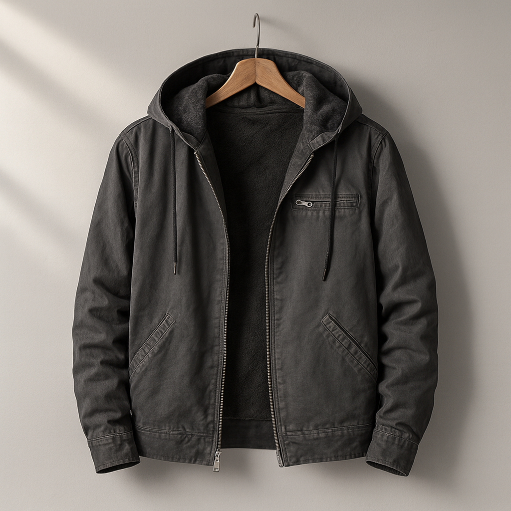Men's Hooded Workwear Jacket | Zip Up