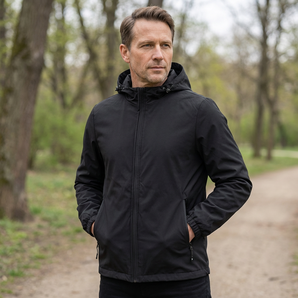 Men's Hooded Softshell Jacket | Zip Up