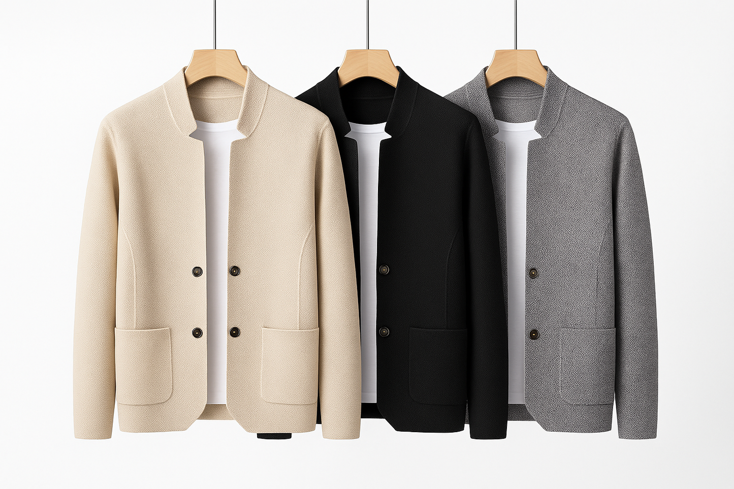 Men's Knitted Button Cardigan Jacket | Long Sleeve